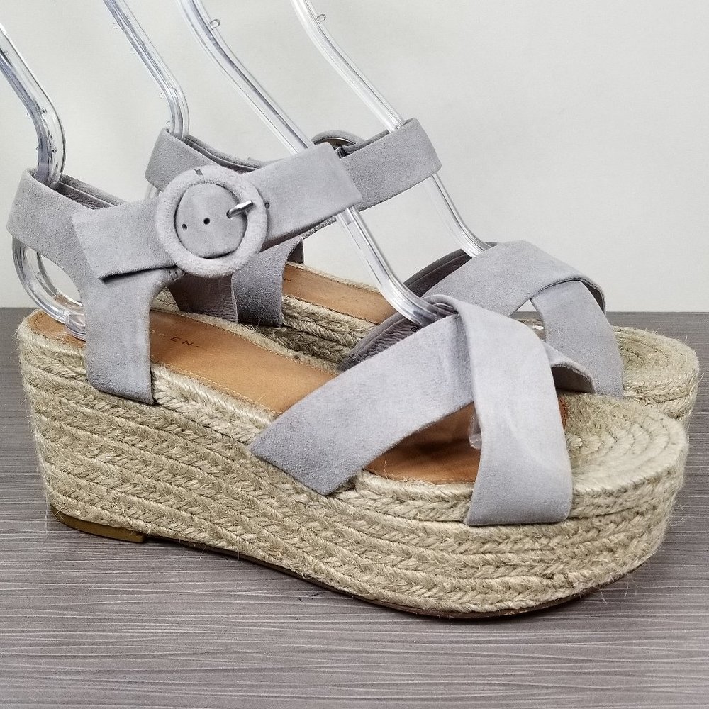 Halogen Emery Blush Platform Espadrille, Gray Suede, Womens Size 6 M